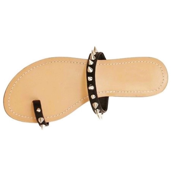 NEW! Black Spike Studded Fashion Sandals - Picture 4 of 5
